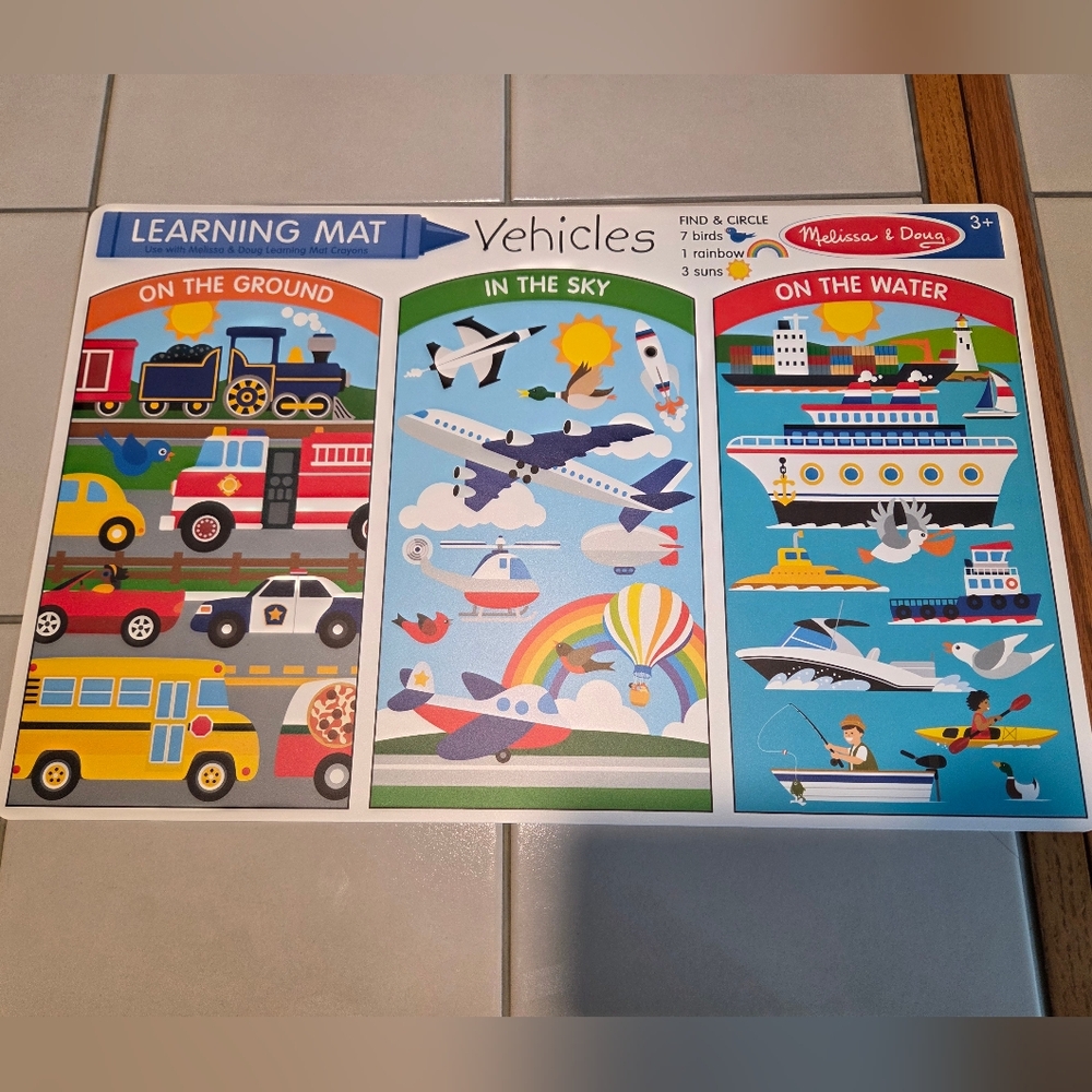 Melissa & Doug Vehicles Learning Mat Toddler Learning Mat
